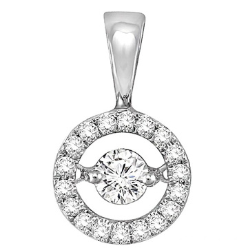 Bijoux Pendentifs en Argent Ronde 925 avec Diamant Dancing